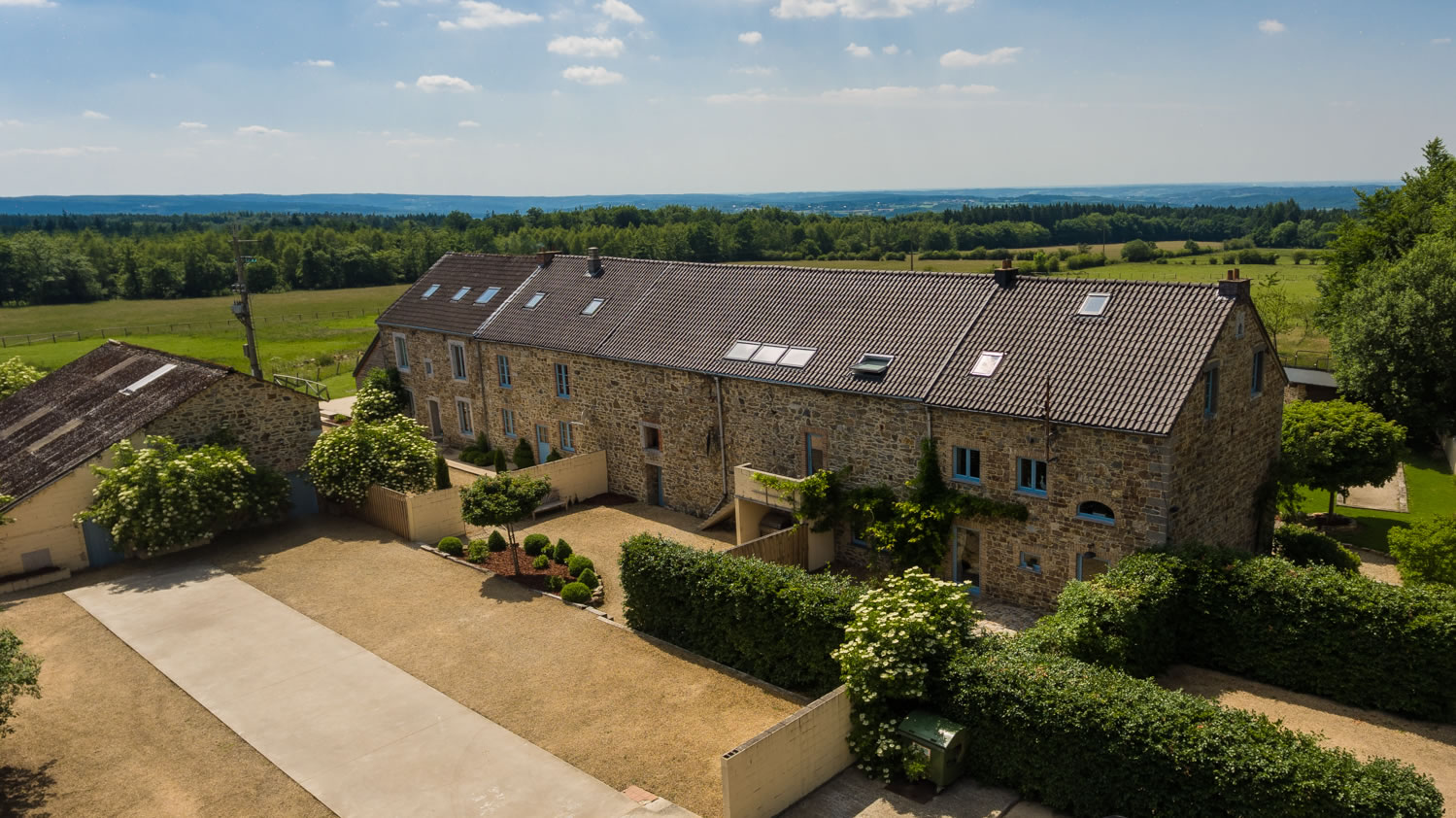 Vue aérienne bâtiment